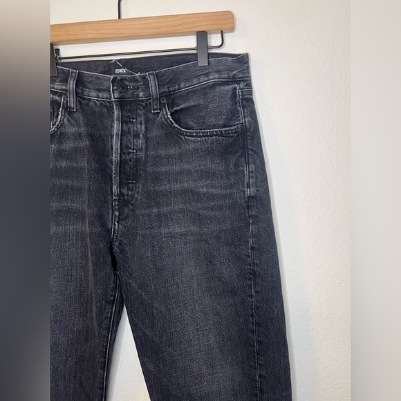 Edwin Black High Rise Tash Relaxed Jeans Straight Leg - Picture 2 of 8